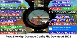 Pubg Lite High Damage Config File Download 2022